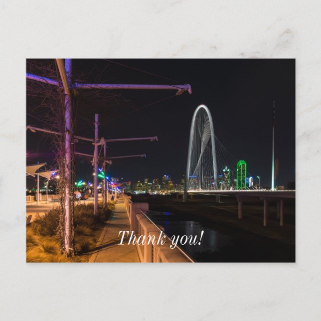 Cartão Postal Passeio Noturno de Dallas (Frente)