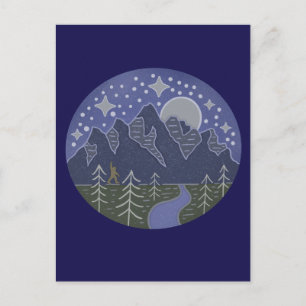 Cartão Postal Passeio Noturno Estrelado do Pé Grande Arte Folc