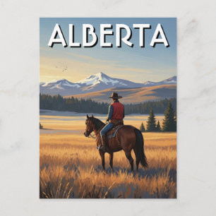 Cartão Postal Passeios a Cavalo em Alberta, Canadá