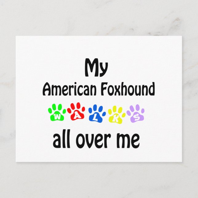 Cartão Postal Passeios de Foxhound Americano Design (Frente)