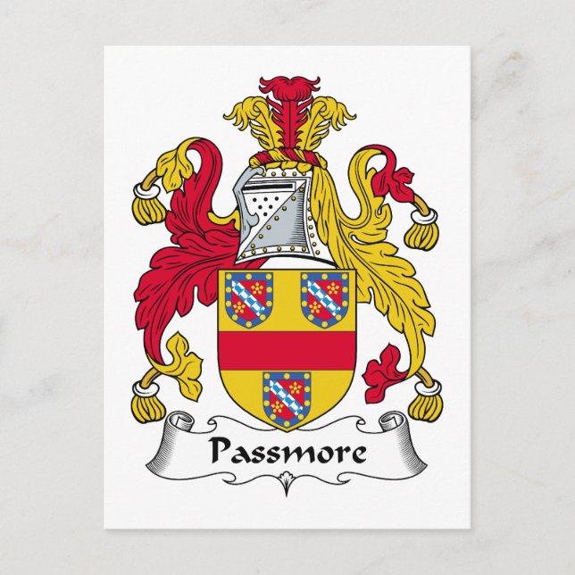 Cartão Postal Passmore Family Crest (Frente)