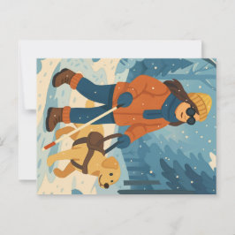 Cartão Postal Passo Inverno com Cachorro Guia - Cartão-postal