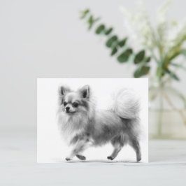 Cartão Postal Passos Confiantes Pintam a Mão Chihuahua