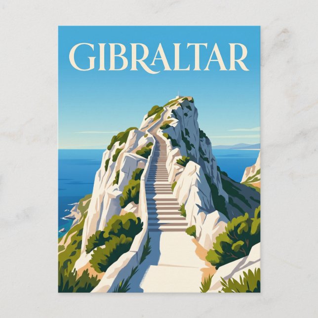 Cartão Postal Passos Mediterrâneos Gibraltar (Frente)