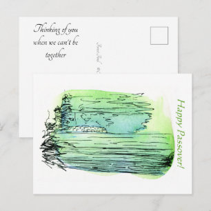 Cartão Postal Passover, quando não podemos estar juntos, Florest