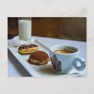 Cartão Postal Pastéis de leite de café Cacau quente Cartão-posta