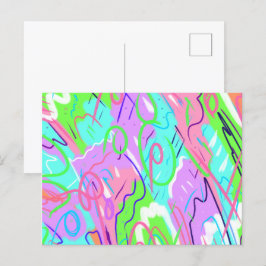 Cartão Postal Pastel Abstrato Pop