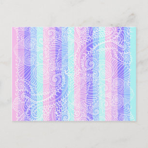 Cartão Postal Pastel Candy Swirls Padrão de fantasia suave em