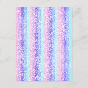 Cartão Postal Pastel Candy Swirls Padrão de fantasia suave em