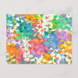 Cartão Postal Pastel Confetti Hearts