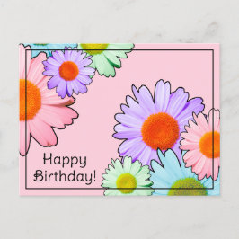 Cartão Postal Pastel Daisies Parabéns