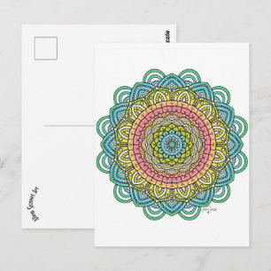 Cartão Postal Pastel Defleur Mandala