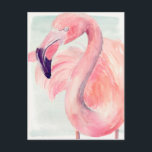 Cartão Postal Pastel Flamingo<br><div class="desc">"Pastel Flamingo I",  por Jennifer Paxton Parker. Possui um flamingo próximo com cores pastel mutadas.</div>