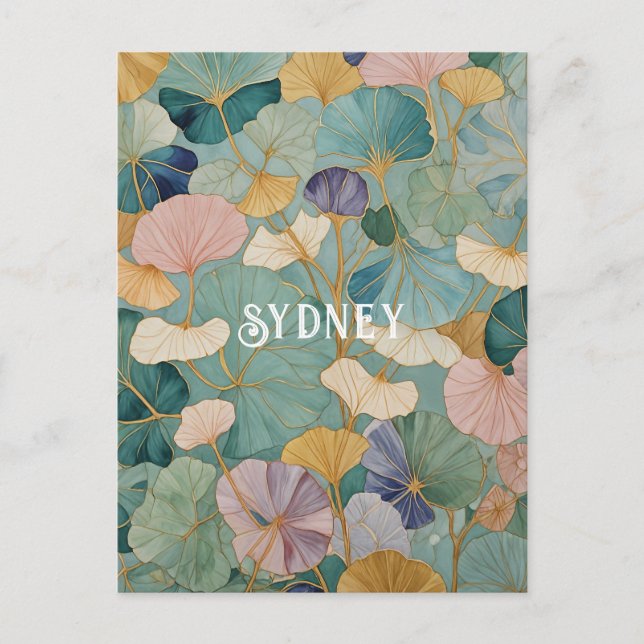 Cartão Postal Pastel Gingko Sussurro (Frente)