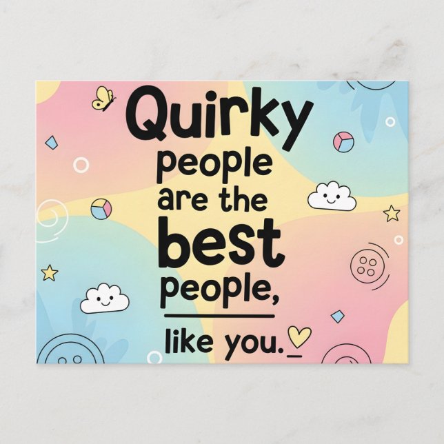 Cartão Postal Pastel Gradient Cute Quote Design (Frente)