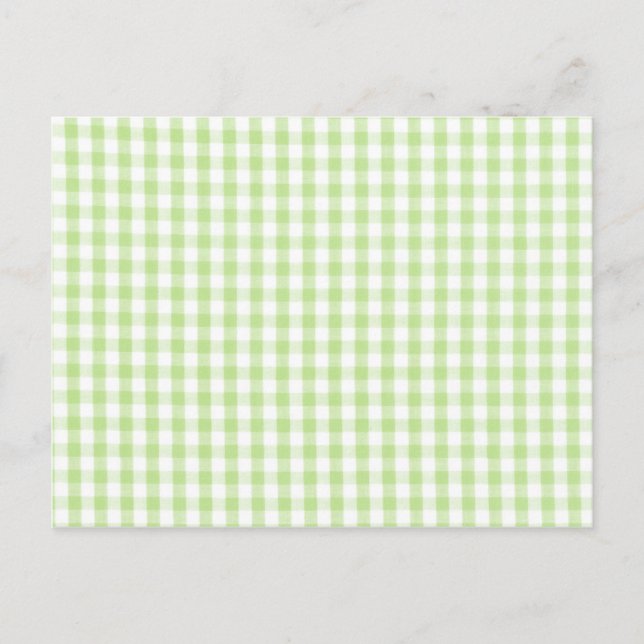 Cartão Postal Pastel Green Gingham (Frente)