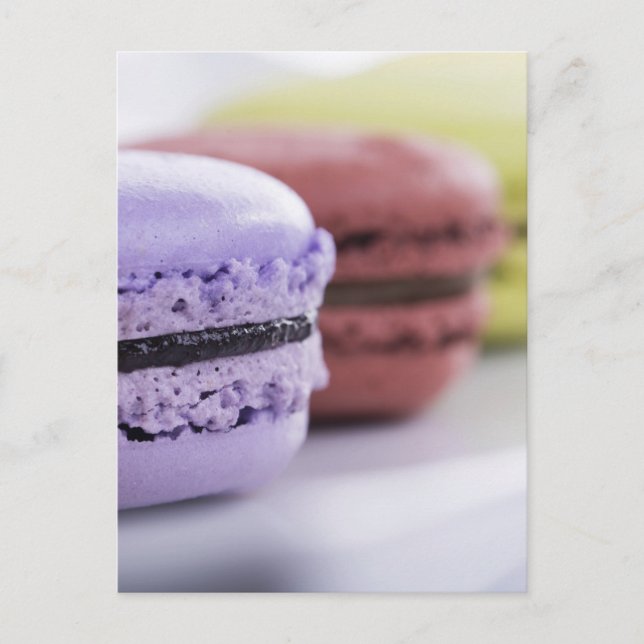 Cartão Postal Pastel Pastel Chef Macaron Francês (Frente)