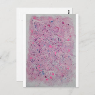 Cartão Postal Pastel Pink Watercolor Abstract