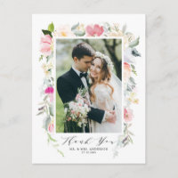 Pastel Primavera Floral Blooms Casamento Obrigado