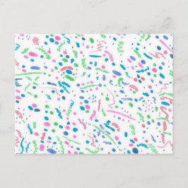Cartão Postal Pastel Splatter Confetti Impressão