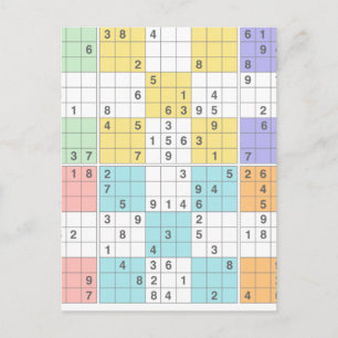 Cartão Postal pastel sudoku