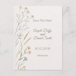 Cartão Postal Pastel Wildflower Save the Date