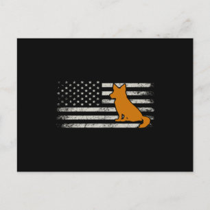 Cartão Postal Pastor alemão bandeira americana
