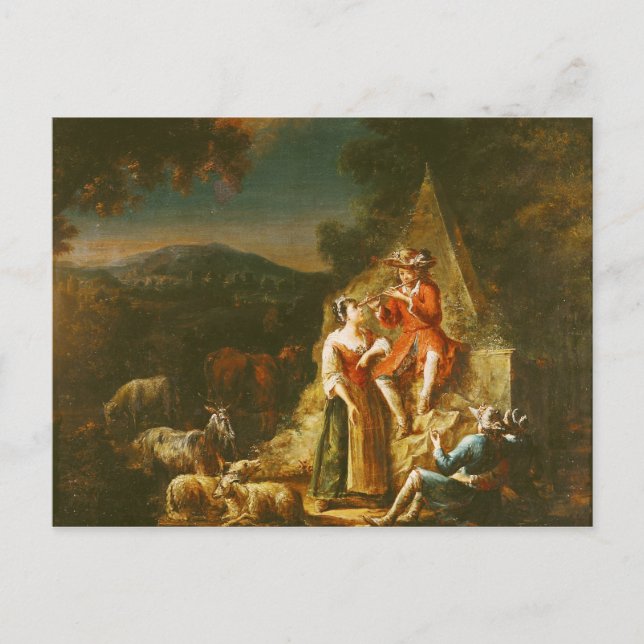 Cartão Postal Pastor tocando flauta (Frente)