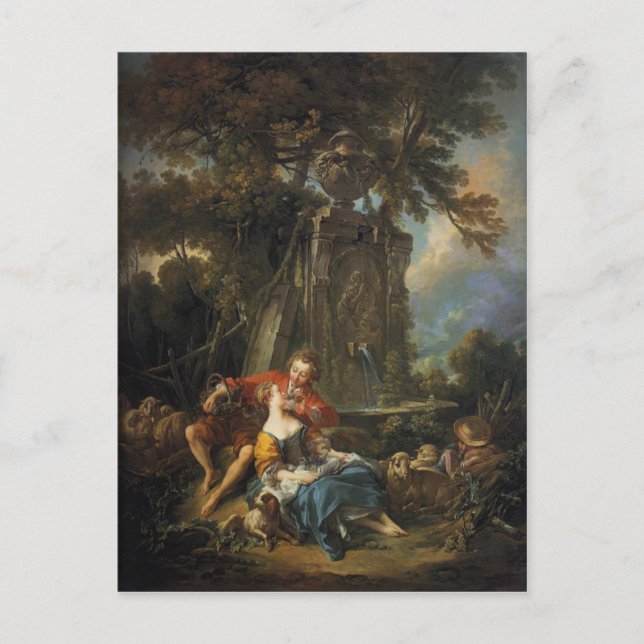 Cartão Postal Pastoral do outono - François Boucher (Frente)