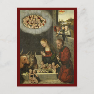 Cartão Postal Pastores Adicionando Jesus Bebê por Cranach