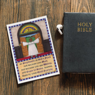 Cartão Postal Pastores da placa de Posto Inspiracional de Relógi