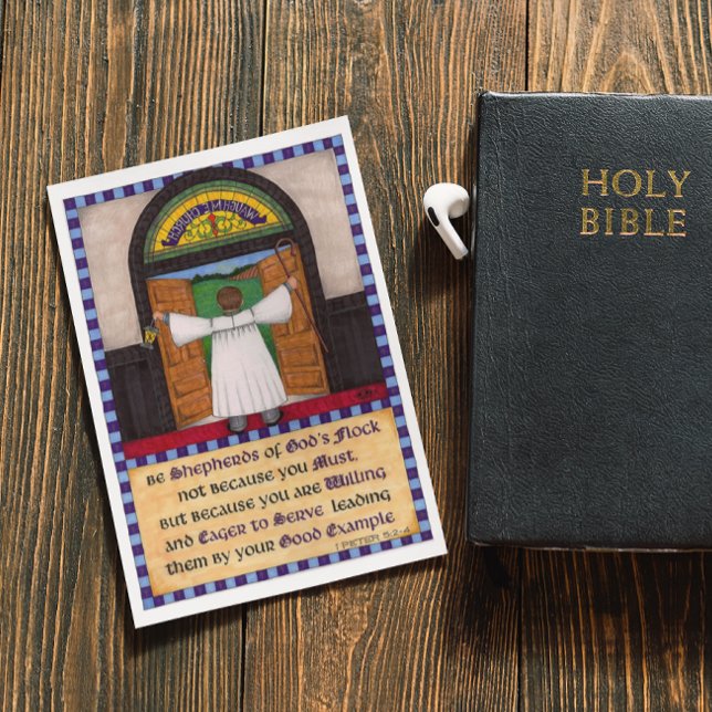 Cartão Postal Pastores da placa de Posto Inspiracional de Relógi (Criador carregado)