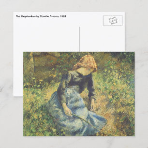 Cartão Postal Pastores de Camille Pissarro, Vintage Fine Art