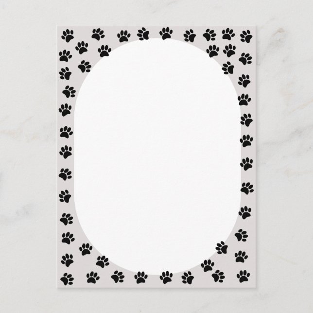 Cartão Postal Pata de Cachorro Imprime Forma Oval (Frente)
