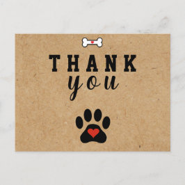 Cartão Postal Pata de Cachorro Rústica Agradecimento Personaliza
