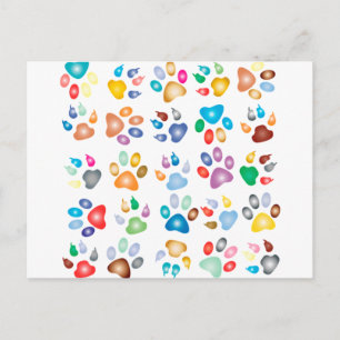 Cartão Postal Patas Coloridas