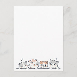 Cartão Postal Patas Curiosas - Amigos Gatinhos Fofos Espiando