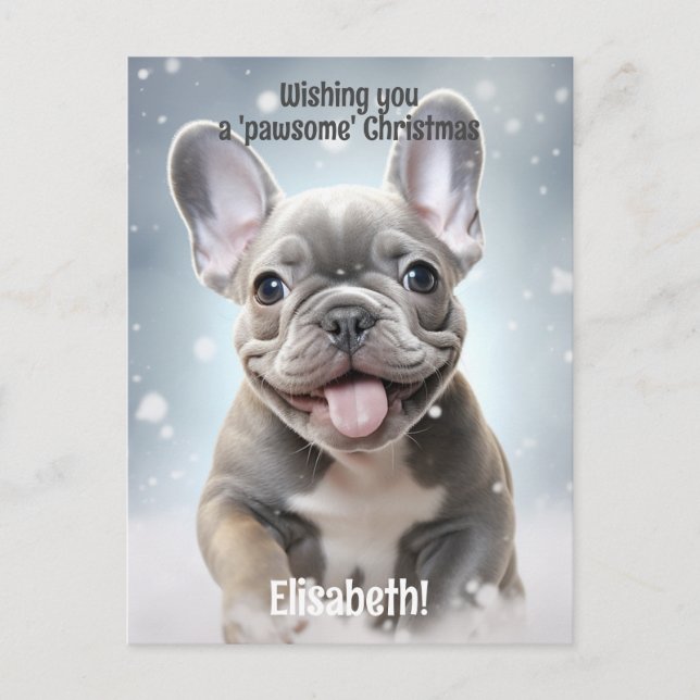 Cartão Postal Patas de inverno personalizáveis de alegria (Frente)