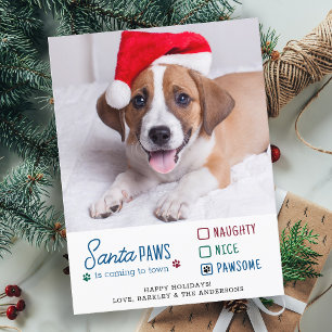 Cartão Postal Patas de Papai Noel Cachorro Fofinho Foto de Natal