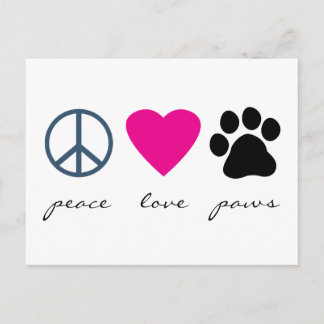 Cartão Postal Patas do Amor pela Paz