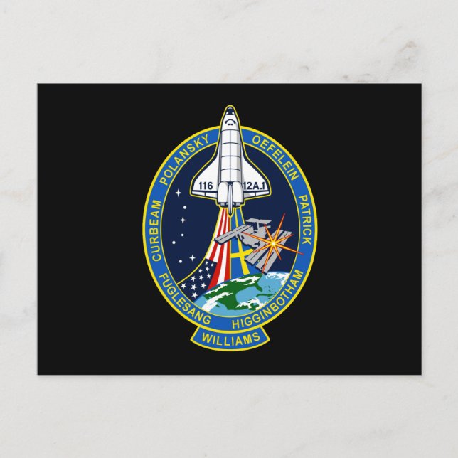 Cartão Postal Patch de missão STS 116 (Frente)