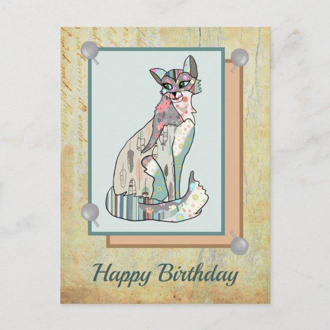 Cartão Postal Patchworkkatze  (Frente)