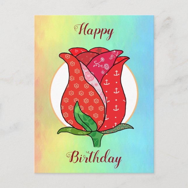 Cartão Postal Patchworkrose  (Frente)