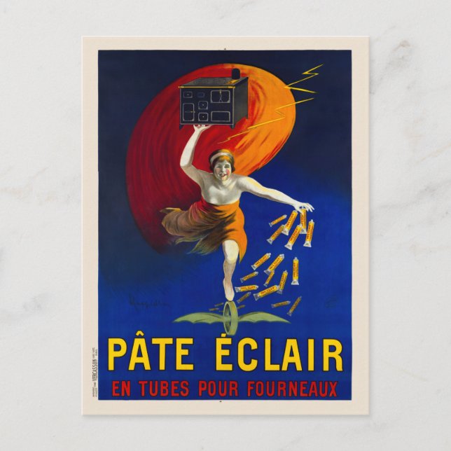 Cartão Postal Pate Eclair Vintage Advertising Poster 1912 (Frente)