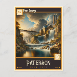 Cartão Postal Paterson, Nova Jersey | Vintage
