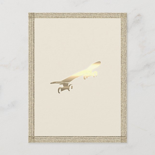 Cartão Postal Patinação de Quadro Dourado para Crianças (Frente)