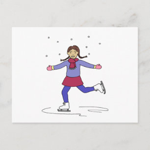 Cartão Postal Patinadora Artística de Gelo