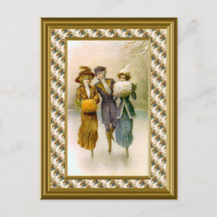 Cartão Postal Patinadores c. 1890
