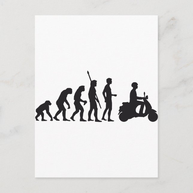 Cartão Postal patinete de evolução (Frente)