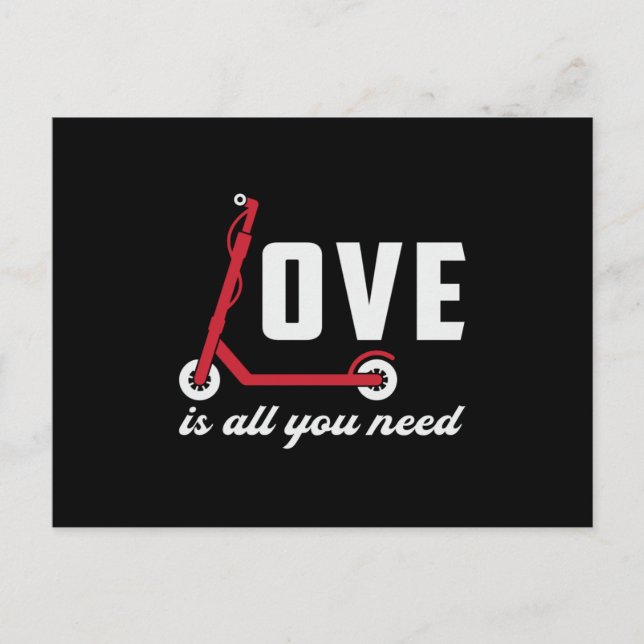 Cartão Postal Patinete Driver Love É Tudo O Que Você Precisa De  (Frente)